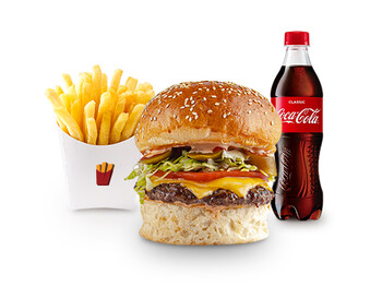 Bum Bum KOMBO ( 1 Bum Bum Burger + 1 Kartof Fri + 1 Coca-Cola