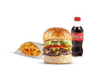 İkiqat Çiz KOMBO (1 İkiqat Çizburger + 1 Kartof Fri + 1 Coca-Cola)
