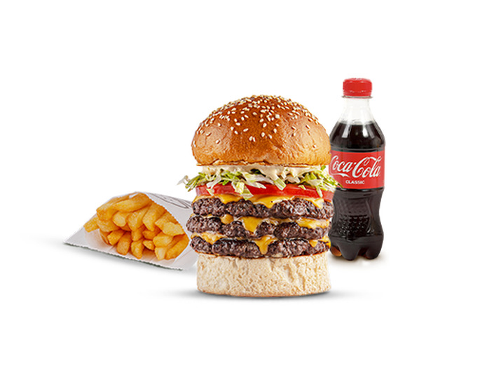 Monster KOMBO (1 Monster Burger + 1 Kartof Fri + 1 Coca-Cola)