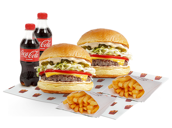 Fryday Cheeseburger Double meal (2 Cheeseburger+2 Fries+2 Coca-Cola