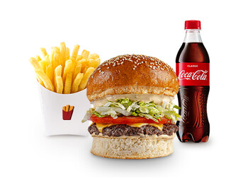 Fryday KOMBO (1 Fryday Burger + 1 Kartof fri + 1 ədəd Coca-Cola)