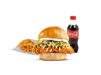 Toyuqlu Burger KOMBO (1 Toyuqlu Burger + 1 Kartof Fri + 1 Coca-Cola)