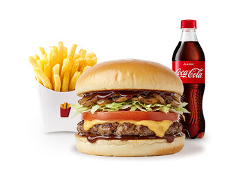 BBQ Cheeseburger KOMBO (1 Burger + 1 Fries + 1 Coca-Cola)